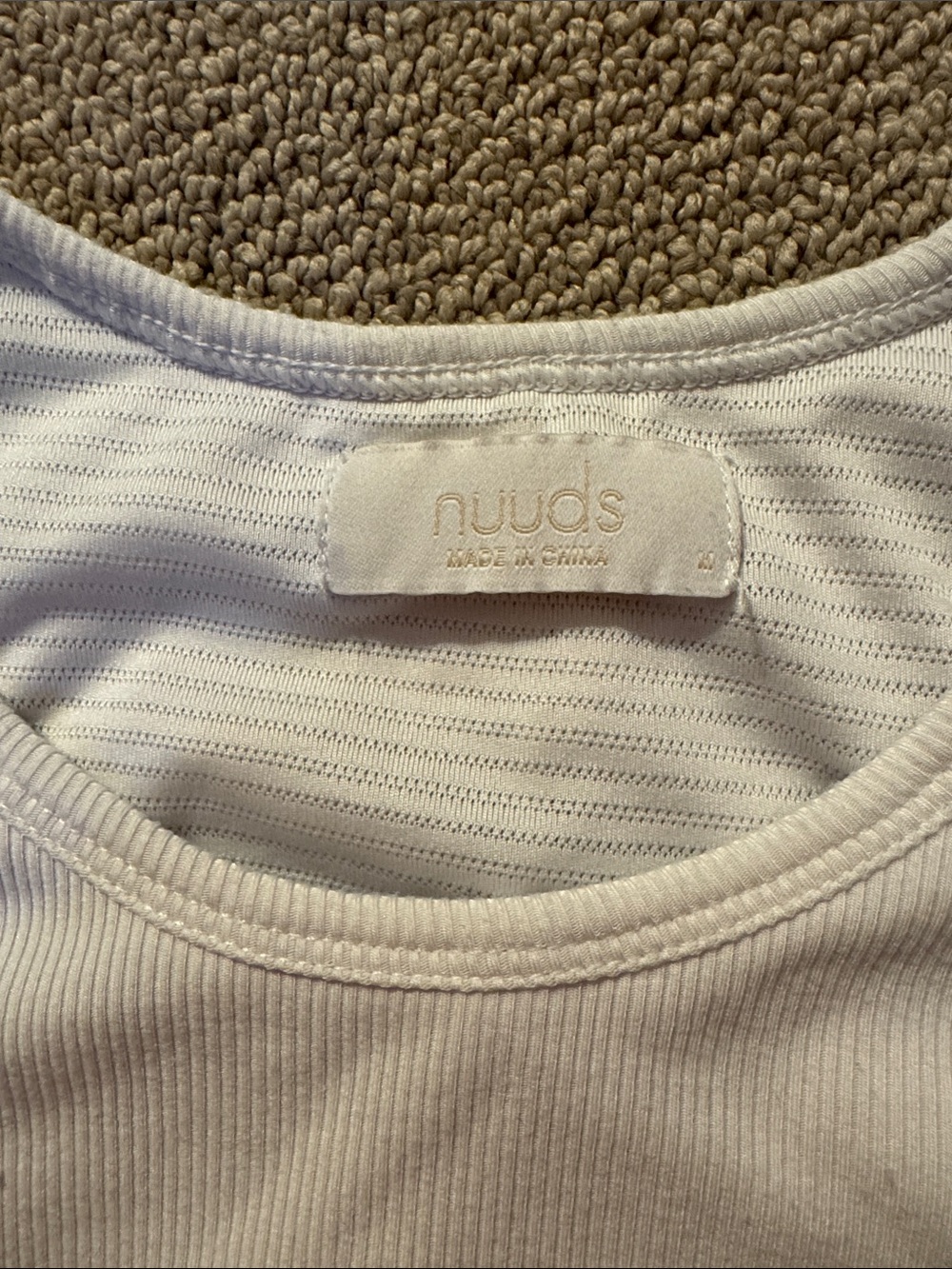 Nuuds White Ribbed Tank Top - Picture 2 of 7